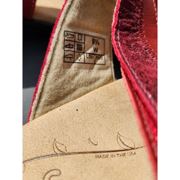 SAS Ruby / Cabernet Red Nudu Leather Sandals Slip On Slides Size 9.5W Adjustable - Picture 5 of 11